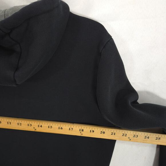 PUMA Hoodie Mens Small Gray Black Essential Big Logo Fleece Long Sleeve Pullover - Picture 5 of 9